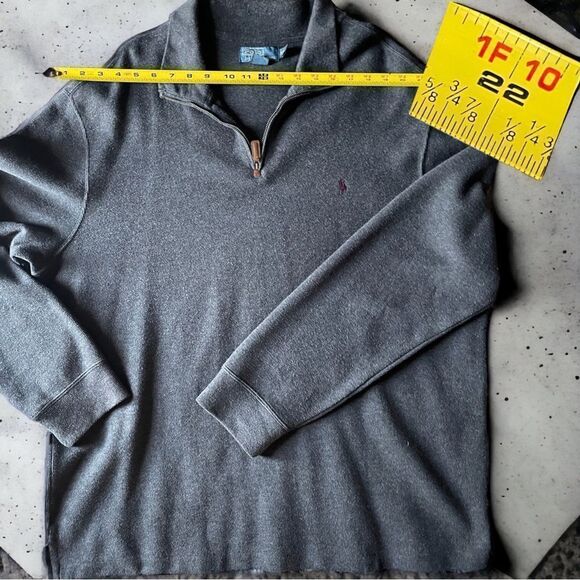 POLO l Men’s Pull Over l Dark Gray Sweater l V-neck l Collar l XXL l EUC - Picture 8 of 11